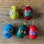 5 Paashangers houten pasen hout hanger paasei surprise-ei, Diversen, Pasen, Ophalen of Verzenden, Zo goed als nieuw