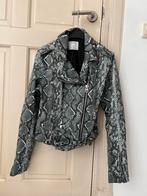 Bershka nep slangen leer slangenprint jasje xs/ s, Kleding | Dames, Jassen | Zomer, Groen, Gedragen, Maat 34 (XS) of kleiner, Ophalen of Verzenden