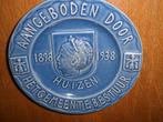 plateel bordje Huizen Wilhelmina 1898 1938, Ophalen of Verzenden, Gebruikt, Servies
