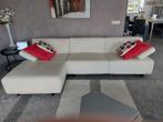 Moderne creme Leren hoekbank merk Topvorm goede staat, Huis en Inrichting, Ophalen, Gebruikt, Stof, Modern