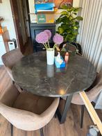 ronde eettafel met stoelen, Ophalen, Zo goed als nieuw, Rond, Hout