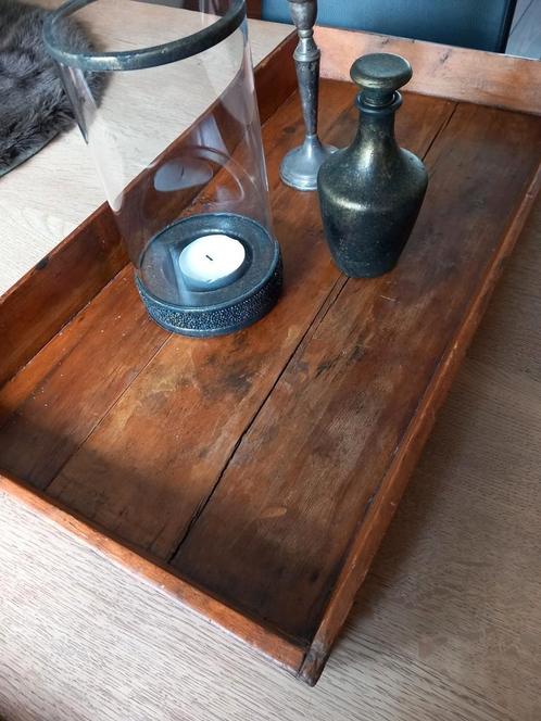 Grote ottomaans boerderij teak dienblad 67/35/6,5 Ehv/geldro, Huis en Inrichting, Woonaccessoires | Dienbladen, Zo goed als nieuw