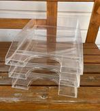 3x Esselte brievenbak transparant - stabelbare postbak, Diversen, Bureau-accessoires, Ophalen of Verzenden, Zo goed als nieuw