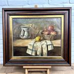 Stilleven schilderij keukentafel met fruit en groente, Antiek en Kunst, Kunst | Schilderijen | Klassiek, Ophalen of Verzenden