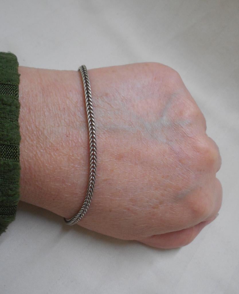 Zilveren vossenstaart armband nr.1115, Verzenden, Zo goed als nieuw, Zilver, Zilver