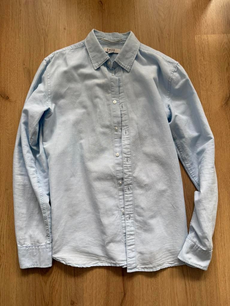 Smog Ovehemd Lichtblauw Maat M, Kleding | Heren, Overhemden, Ophalen of Verzenden, Gedragen, Blauw, Halswijdte 39/40 (M)