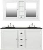 Badmeubel spiegelkast + blad incl kranen als van Heck 130 cm, Ophalen, Gebruikt, 100 tot 150 cm, Minder dan 100 cm