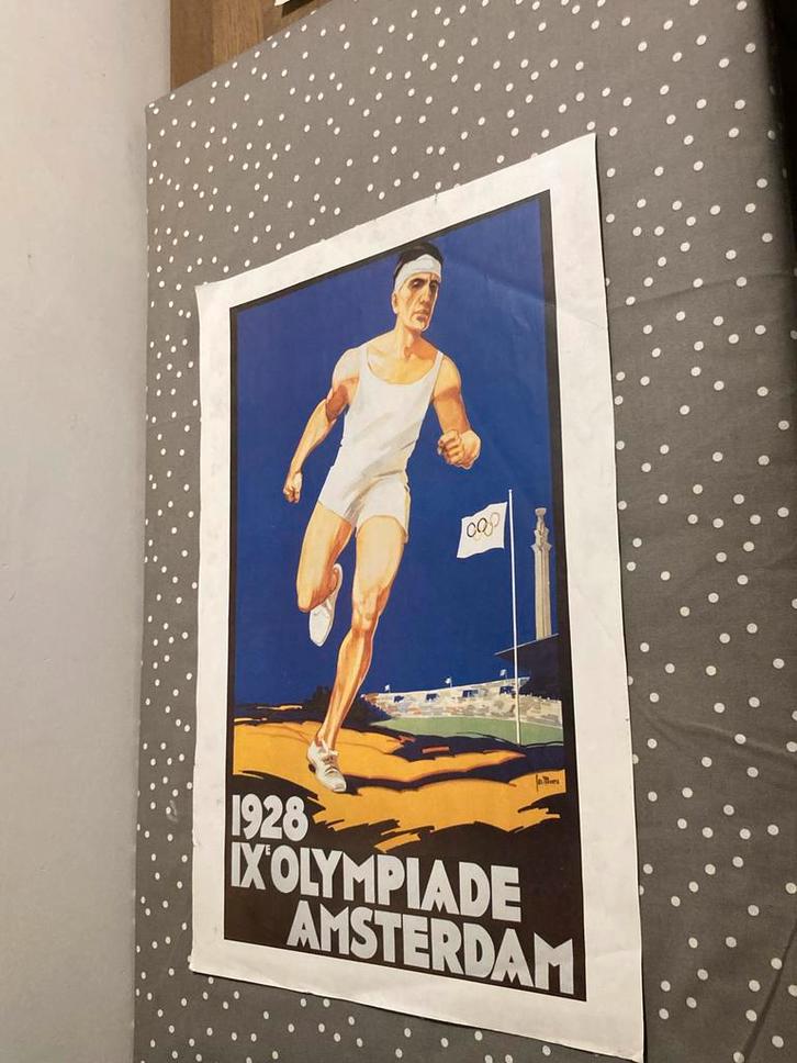 1928 Olympische Spelen Amsterdam Vintage Poster, Antiek en Kunst, Curiosa en Brocante, Ophalen of Verzenden