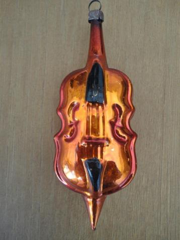 Oude glazen kerstbal viool / gitaar / bas beschikbaar voor biedingen