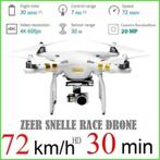 Kamera Race Drone Quadcopter 72/km/h - 20MP - 30min. - RTF, Hobby en Vrije tijd, Modelbouw | Radiografisch | Helikopters en Quadcopters
