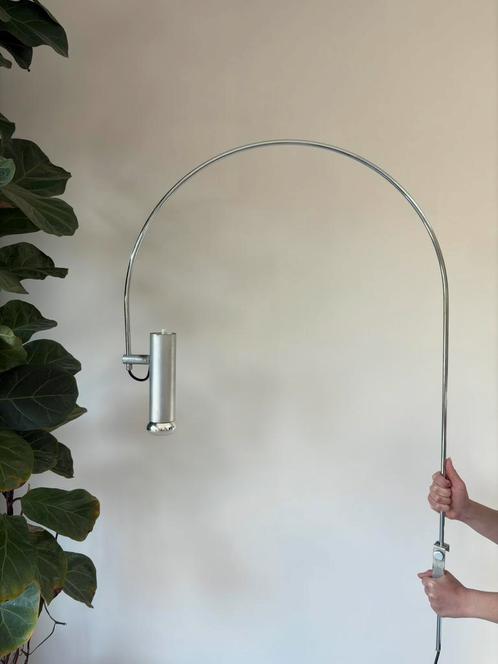 Unieke Vintage Wand Booglamp Gepo Amsterdam Jaren 70, Huis en Inrichting, Lampen | Wandlampen, Zo goed als nieuw, Metaal, Ophalen