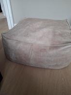 Fred de la bretonniere poef leer beige, Huis en Inrichting, Ophalen, Vierkant, Leer, 75 tot 100 cm