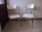 retro stoelen, Verchroomd onderstel & gelakte houten zitting, Ophalen, Twee, Overige kleuren, Zo goed als nieuw