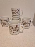 Brocante koffiemokjes met oud Hollandse spreuken, Ophalen of Verzenden, Zo goed als nieuw, Overige stijlen, Overige typen