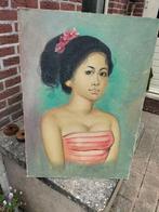 Schilderij Balinese vrouw, Antiek en Kunst, Kunst | Schilderijen | Klassiek, Ophalen of Verzenden