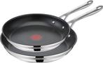 Tefal Jamie Oliver Cook Smart Koekenpannenset - 24 + 28 cm, Huis en Inrichting, Ophalen of Verzenden, Zo goed als nieuw, Rvs, Koekenpan of Braadpan