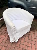 Witte fauteuil met hoes, Gebruikt, Minder dan 75 cm, Ophalen of Verzenden, 75 tot 100 cm