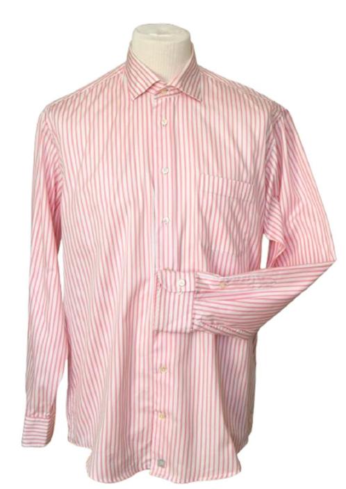 John Miller overhemd, roze gestreept, Mt. 42 / L, Kleding | Heren, Overhemden, Zo goed als nieuw, Halswijdte 41/42 (L), Roze, Verzenden