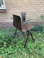 Vintage schoolstoel met armleuningen, Ophalen, Gebruikt, Bruin, Eén