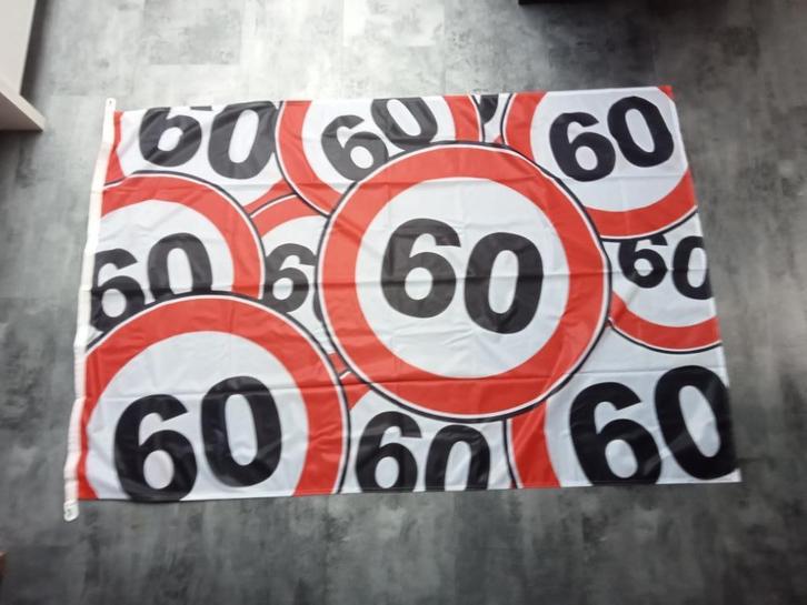 60 jaar verjaardagsvlag, Diversen, Vlaggen en Wimpels, Zo goed als nieuw, Ophalen of Verzenden