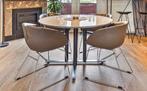 4 Moroso Fjord Design Eetkamerstoelen Bruin Leer, Gebruikt, Bruin, Leer, Ophalen of Verzenden