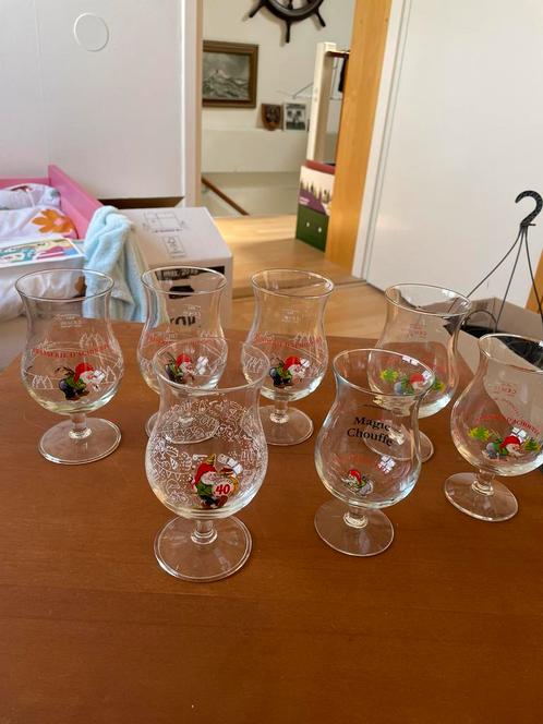 7 stuks Chouffe glazen aangeboden, Verzamelen, Biermerken, Zo goed als nieuw, Glas of Glazen, Overige merken, Ophalen of Verzenden