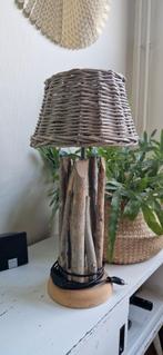Unieke Rieten Lamp, Ophalen, Zo goed als nieuw, Hout, Minder dan 100 cm