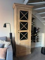 Houten vitrinekast, Huis en Inrichting, Kasten | Vitrinekasten, Ophalen, 200 cm of meer, Eikenhout, Zo goed als nieuw