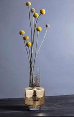 Kare design vaas goud, Huis en Inrichting, Woonaccessoires | Vazen, Overige kleuren, Nieuw, Ophalen of Verzenden, Glas