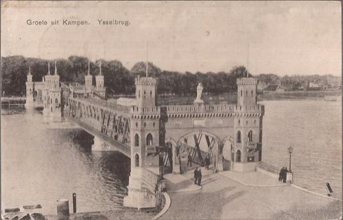 Groete uit Kampen Ysselbrug 1910, Verzamelen, Ansichtkaarten | Nederland, Gelopen, Overijssel, Voor 1920, Ophalen of Verzenden