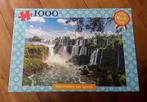 Puzzel / legpuzzel: watervallen van iguazu - r&b, Ophalen of Verzenden, 500 t/m 1500 stukjes, Gebruikt, Legpuzzel