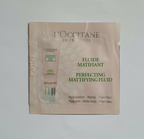 L'Occitane Perfecting Mattifying Fluid sample (1,5 ml), Sieraden, Tassen en Uiterlijk, Uiterlijk | Gezichtsverzorging, Nieuw, Verzorging