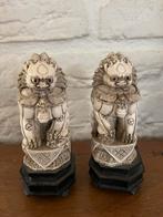 Mooi stel oude Chinese beeldjes lion Foo dogs paleiswachten, Ophalen of Verzenden