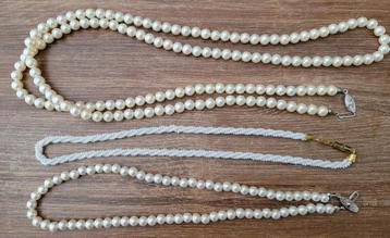3 x vintage damesketting in wit  beschikbaar voor biedingen