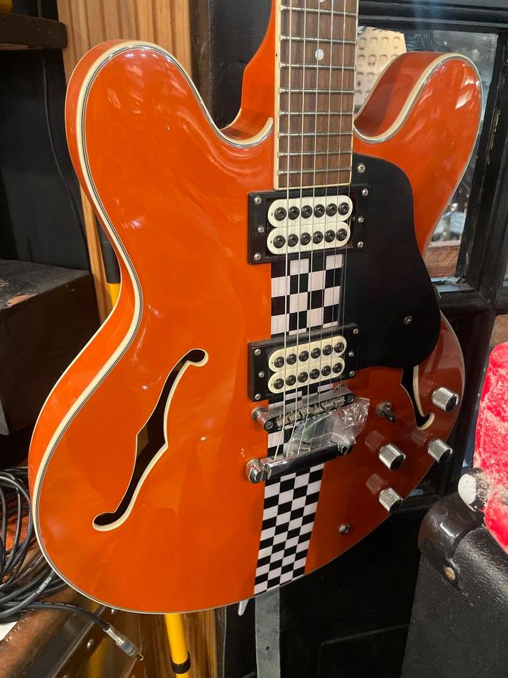 Oranje Hollow Body Gitaar - Top Fuel, Muziek en Instrumenten, Snaarinstrumenten | Gitaren | Elektrisch, Gebruikt, Hollow body