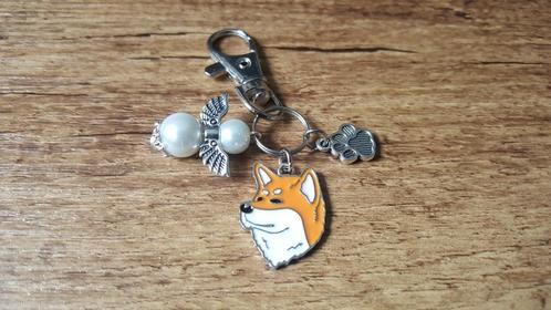 Sleutelhanger Shiba inu B Akita emaille met guardian angel, Dieren en Toebehoren, Honden-accessoires, Nieuw, Verzenden
