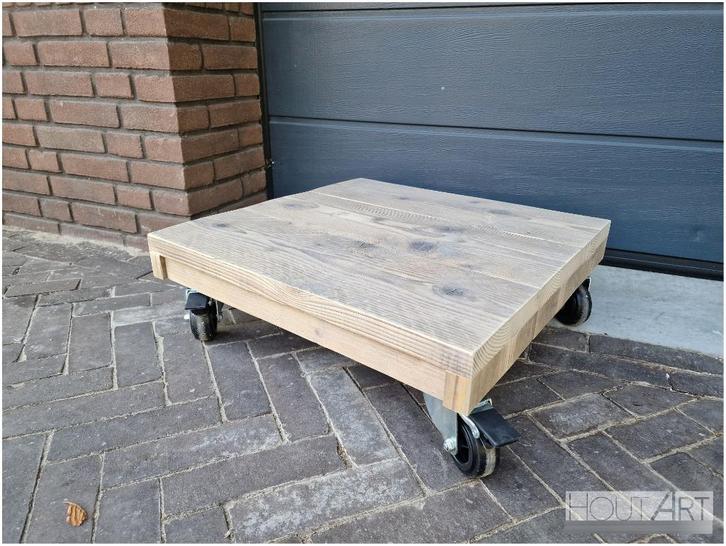 Planten trolley van steigerhout, Tuin en Terras, Bloembakken en Plantenbakken, Hout, Binnen, Balkon, Tuin, 30 tot 60 cm, Minder dan 60 cm