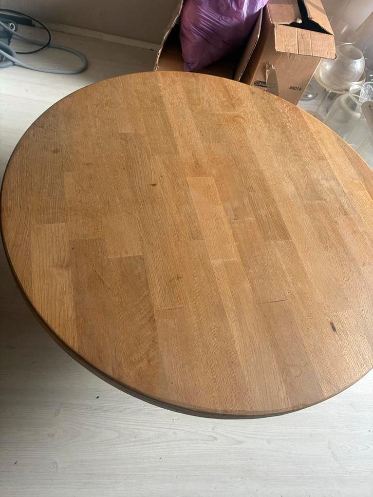 Eikenhouten Salontafel - Prachtstuk!, Huis en Inrichting, Tafels | Eettafels, Gebruikt, 50 tot 100 cm, Rond, Eikenhout, Ophalen of Verzenden