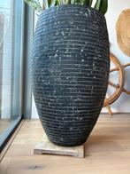Capi Tutch Row vaas elegant deluxe antraciet 56x84, Tuin en Terras, Bloempotten, Ophalen, Kunststof, Rond, Binnen