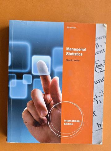 Managerial Statistics, International Edition Gerard Keller beschikbaar voor biedingen