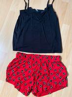 Nieuw nacht setje broek hemdje zwart rood maat M 38, Ophalen of Verzenden, Nieuw, Maat 38/40 (M)