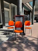 SALE: vintage, retro eetkamerstoelen, oranje skai stoelen, Ophalen, Gebruikt, -, -