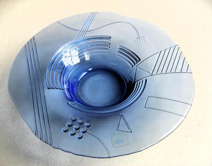 Fins design, kobaltblauwe schaal Avanti van Riihimaki, Antiek en Kunst, Kunst | Designobjecten, Ophalen of Verzenden