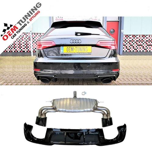RS3 Diffuser + Uitlaat | AUDI A3 8V| 16-19 | SLINE HATCHBACK, Auto diversen, Tuning en Styling, Ophalen of Verzenden