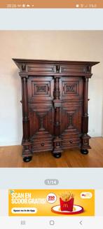 Antieke kussenkast van hardhout, Antiek en Kunst, Antiek | Meubels | Kasten, Ophalen