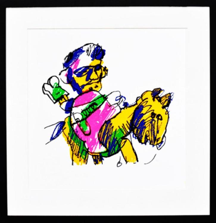 Zeefdruk Herman Brood - Man & paard, Antiek en Kunst, Kunst | Litho's en Zeefdrukken, Ophalen of Verzenden