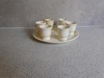 Bord 6 Eierdopjes Crème Sociètè Cèramique Maestricht, Ophalen of Verzenden
