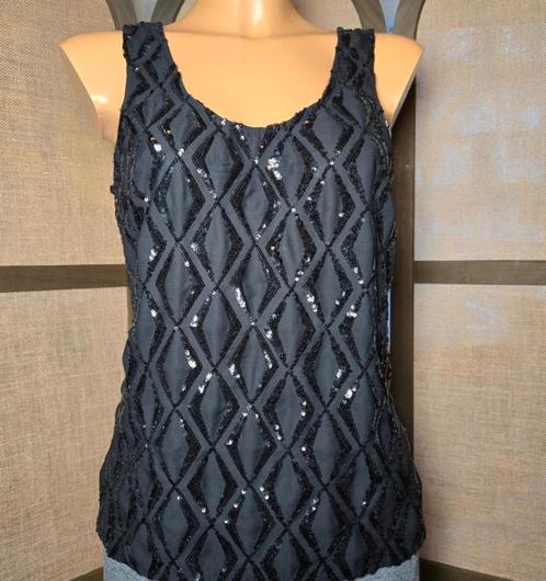 Costes Zwarte Party Top Maat M vnt, Kleding | Dames, T-shirts, Zo goed als nieuw, Maat 38/40 (M), Zwart, Zonder mouw, Verzenden