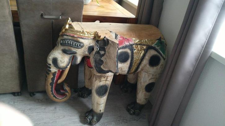 Restauratieobject: antieke decoratie olifant voor tafelblad, Antiek en Kunst, Kunst | Beelden en Houtsnijwerken, Ophalen