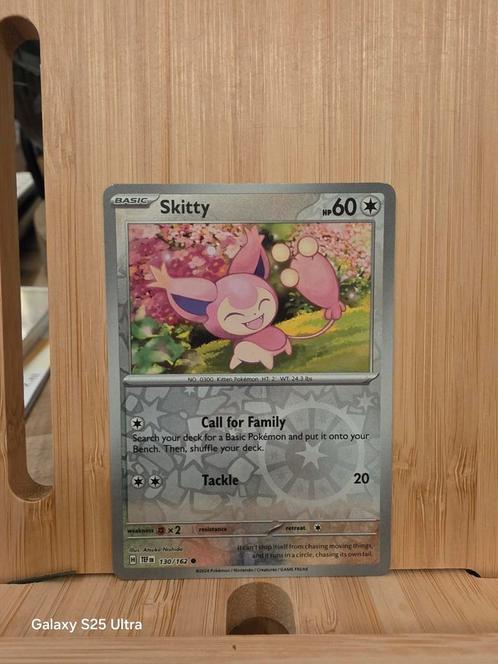 Skitty Temporal Forces reverse holo 130/162, Hobby en Vrije tijd, Verzamelkaartspellen | Pokémon, Zo goed als nieuw, Losse kaart